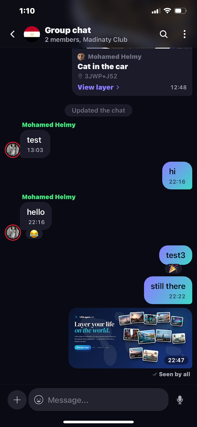 Messages, voice notes, and calls.
